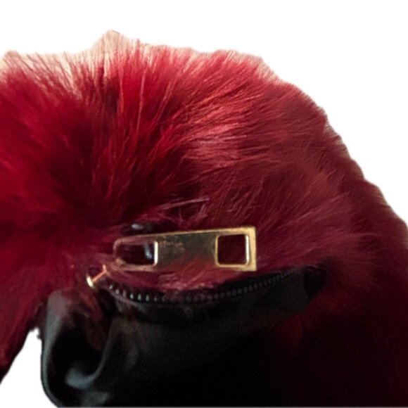 Obilis, Paris Boutique Exclusive Mink HandBag Rich Burgundy Mini Bag NEW - Picture 2 of 9